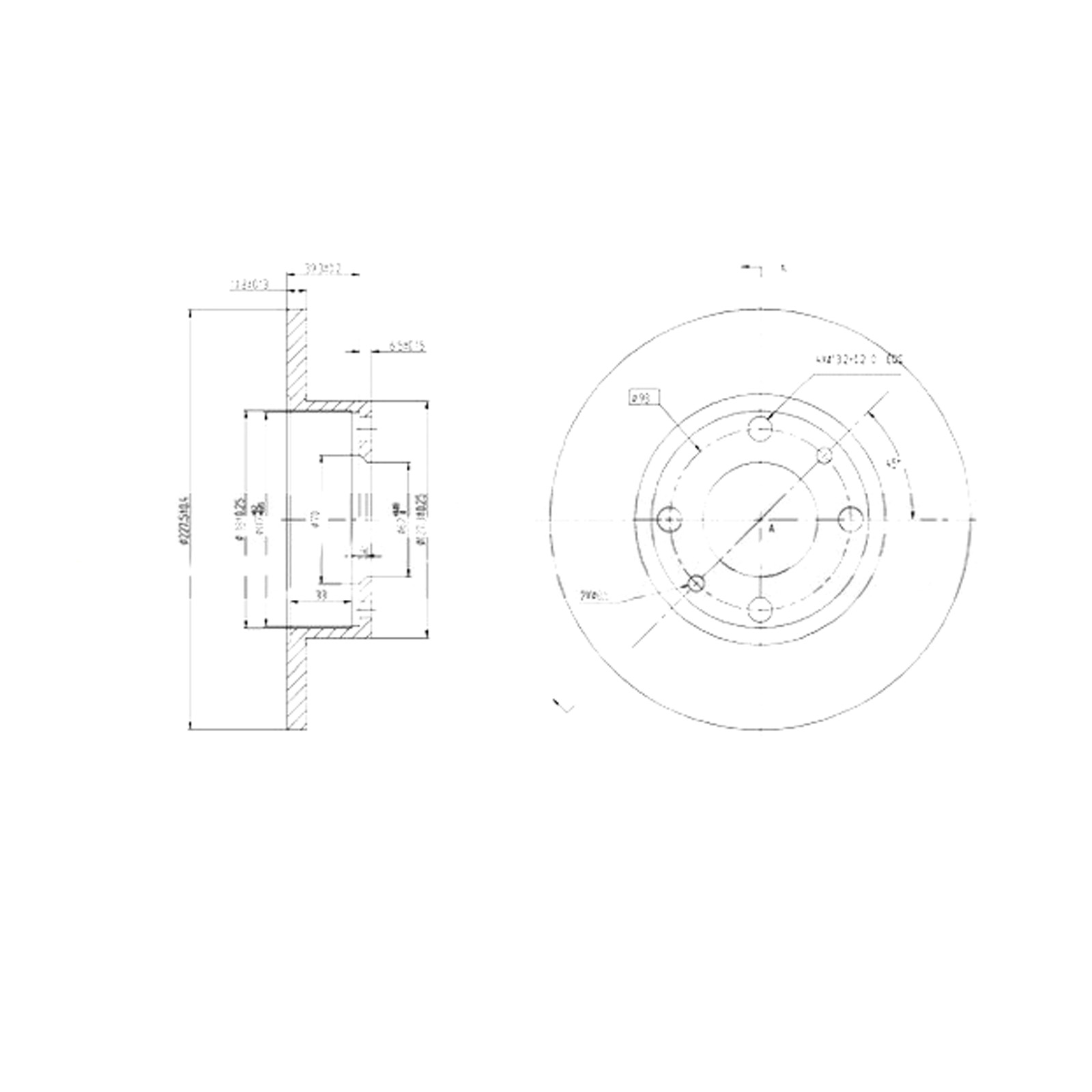 083 Coppia dischi freno Assale posteriore/anteriore per Autobianchi, Fiat, Lancia - (BREMSI) - immagine 1