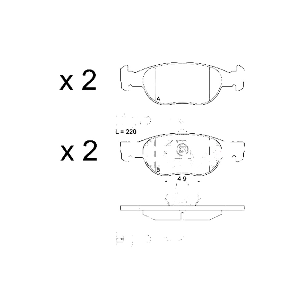 2676 Kit Pastiglie Freni, Freno a Disco Assale anteriore per Alfa Romeo 145 - (BREMSI) - immagine 1