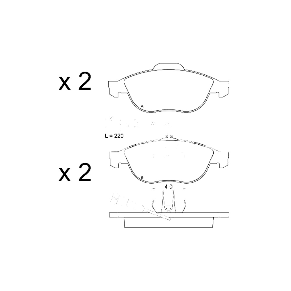 2746 Kit Pastiglie Freni, Freno a Disco Assale anteriore per Alfa Romeo, Fiat, Lancia - (BREMSI) - immagine 1