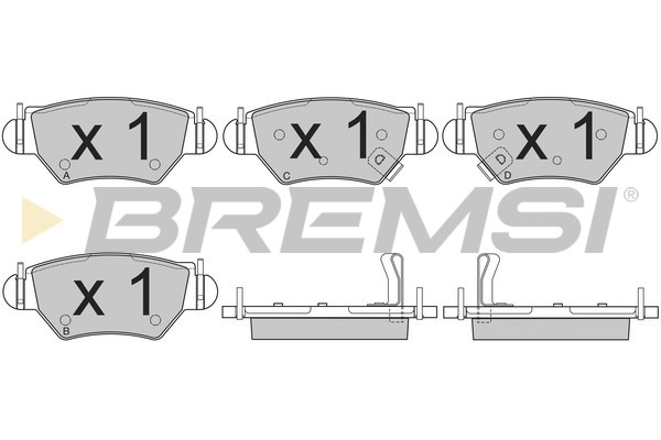2812 Kit Pastiglie Freni, Freno a Disco Assale posteriore per Opel, Vauxhall - (BREMSI) - immagine 1