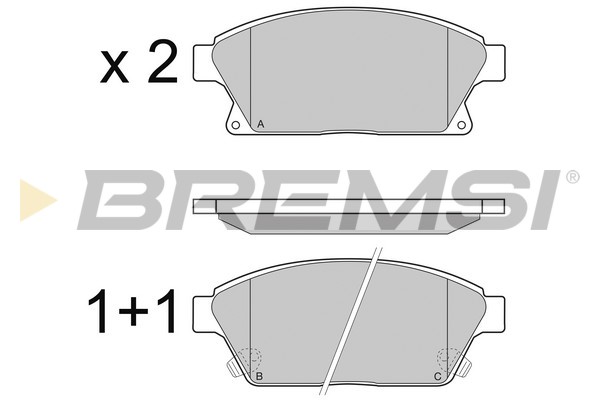 3405 Kit Pastiglie Freni, Freni a disco Assale anteriore per Chevrolet, Opel - (BREMSI) - immagine 1