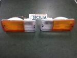 Coppia Fanalini anteriori (dx + sx) su paraurti BIANCO/ARANCIONE per SUZUKI SJ410 SJ413 SAMURAI SANTANA - NUOVO