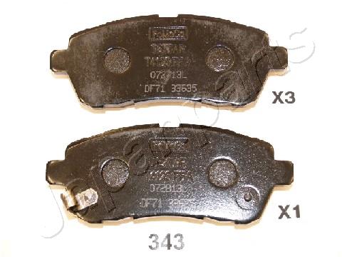 pa-343af pastiglie freni anteriori daihatsu materia-sirion/ford fiesta vi 1.6/mazda 2/suzuki swift iv-baleno pa-343af japanparts - immagine 1