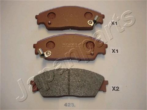 pa-423af pastiglie freni anteriori honda accord(II-III-IV)-civic(II shuttle-IV hatchback-IV tre volumi-V fastback)-crx II-prelude III pa-423af japanparts - immagine 1