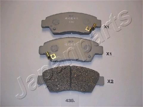 pa-435af pastiglie freni anteriori honda civic V-VI-VII coupe'-civic V-VI-VII hatchback-civic V-VI-VII tre volumi-civic V fastback-crx III pa-435af japanparts - immagine 1