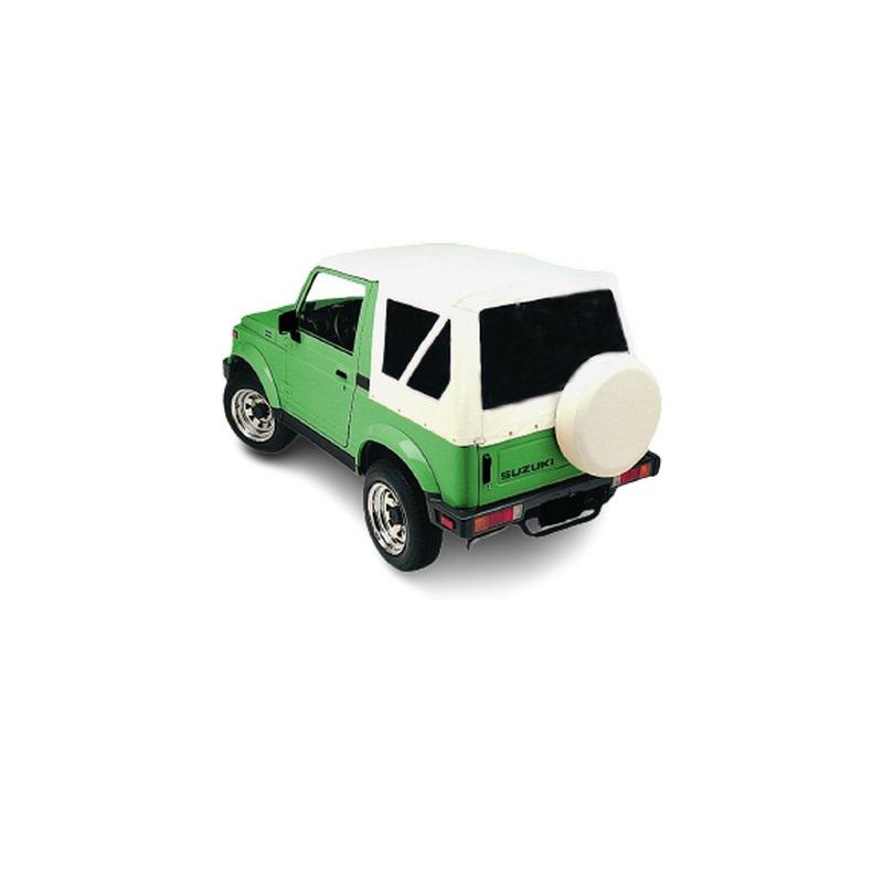 bianca-e-scura Cappottina Soft Top Impermeabile Bianca Vetri Scuri Suzuki Sj Samurai Santana - immagine 1